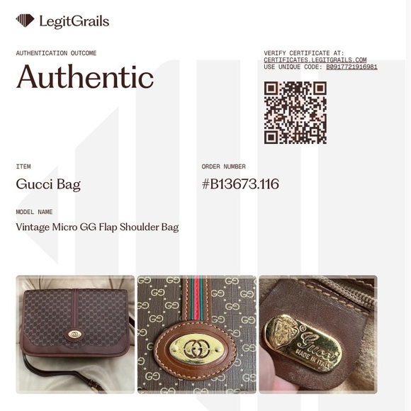 RARE Vintage Gucci Crossbody Bag Micro GG Brown Stripe Flap COA - Picture 13 of 16